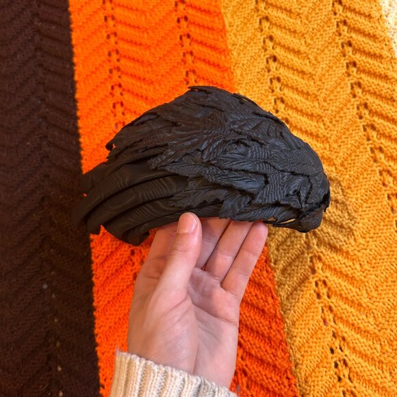 1950s Mad Men style black leaf fascinator hat! - Picture 8 of 13